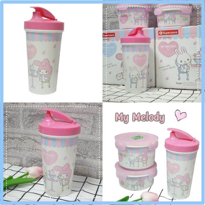 my-melody-กล่องเก็บอาหาร-แก้วน้ำ-แก้ว-mug-กระบอกน้ำ-พร้อมฝาปิด-ลาย-มาย-เมโลดี้