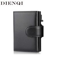 （Layor wallet）  DIENQI Rfid หนังแท้ผู้ชายกระเป๋าสตางค์แฟชั่นผู้ถือบัตรพับกระเป๋าสตางค์กระเป๋าเงินสมาร์ทผอมบางกระเป๋าเงินเหรียญกระเป๋าสตางค์กระเป๋า