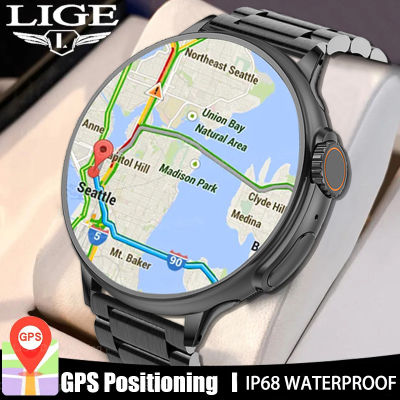 LIGE GPS Track ใหม่ NFC Smart Watch ผู้ชาย Ultra Series สร้อยข้อมือกีฬา Bluetooth Call IP68นาฬิกากันน้ำผู้หญิง Smartwatch สำหรับผู้ชาย