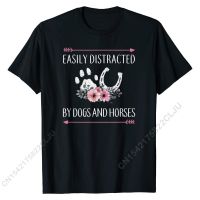 Horse เสื้อผู้หญิง: ได้อย่างง่ายดายฟุ้งซ่านโดยสุนัขและม้าเสื้อยืดผ้าฝ้ายพิมพ์ Tees พิเศษผู้ชายเสื้อยืดพิมพ์บน