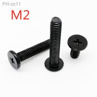 M2x2/2.5/3/4/5/6/7/8/10 Flat thin head phillips machine screw wafer head screws steel black zinc plated