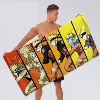 【health】 70cm x 140cm Large Towel Bath Towel Cartoon Animation Naruto Absorbent Face Washing Towel Swimming Fitness Running Sweat-Wiping Beach Towel