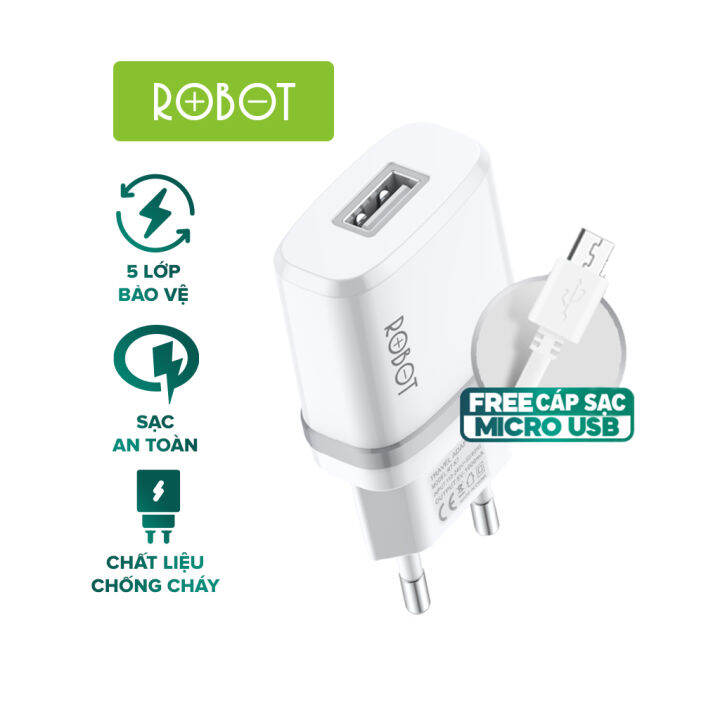 Combo cốc và cáp sạc Robot RT-K7 RT-K7U RT-K9 RT-K9U cổng USB