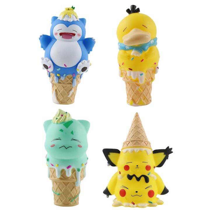 ns3-ฟิกเกอร์-pokemon-melting-ice-cream-pikachu-bulbasaur-psyduck-snorlax-ของเล่น-สําหรับเด็ก-เก็บสะสม-ของขวัญ