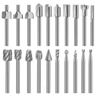 20Pc HSS Router Carbide Engraving Bits for Dremel Router Bit Set 1/8 Inch(3mm) Shank for Dremel Proxxon Rotary Tools