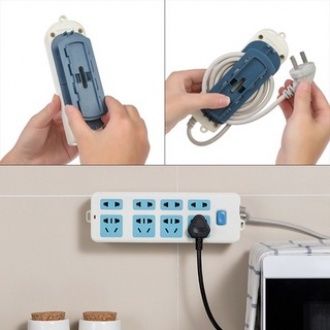 Wall Mounted Socket Extension Sticker Self Adhesive Power Strip Fixator, Power Extension Power Plug Socket Holder ,Can Be Wound Wire，排插固定器