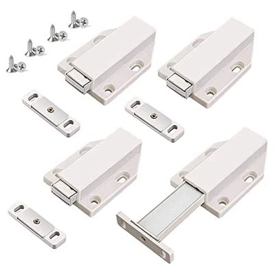 Push Latch Heavy Duty 4 Pack Push to Open Cabinet Hardware Magnetic Contact Latches for Large Door Push