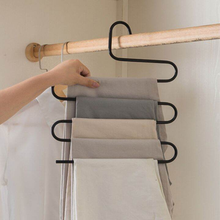 ไม้แขวนกางเกง-ที่แขวนกางเกง-5-ตัว-ปรหยัดพื้นที่-trousers-hanger-kujiru