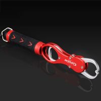 red grip Knots Tool Lip Grip With Scale Catch Fishing Tool Fish Control Clamp Tackle Holder Anti Slip Clip Rope Lip Grip Pliers Aluminum