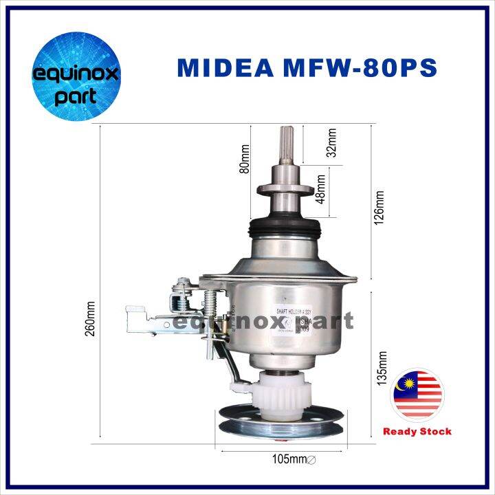 Midea MFW80PS Washing Machine Mechanism Gearbox Gear Box Lazada