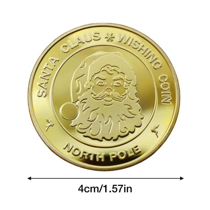 new-santa-claus-wishing-coin-collectible-gold-plated-souvenir-coin-north-pole-collection-gift-merry-christmas-commemorative-coin