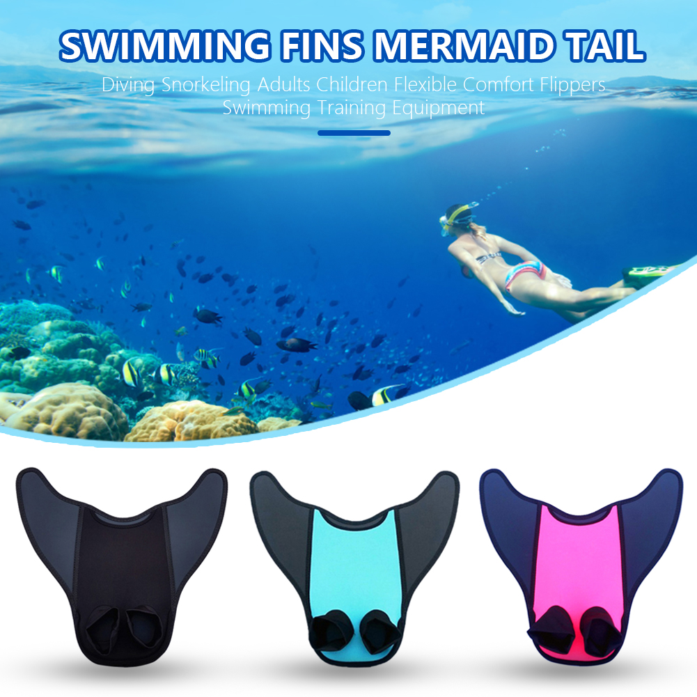 Foot Fins Swimming Fins Mermaid Tail Diving Flippers Submersible Snorkeling Adult/Child Flexible Comfort Water Sports Portable 