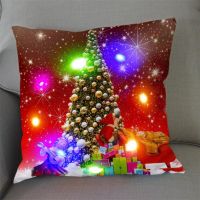 (All inventory) 45cm LED pillowcase, Santa Claus luminous pad, sofa, home table, car decoration, Santa Claus New Years Eve decoration (Contact the seller to support free customization. Double sided printing design for pillows)