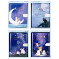 MINKYS Starry Sky Cat A6A5 1 Piece PU Leather Binder Notebook Journal Agenda Planner Bullet Diary Book School Stationery