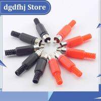 Dgdfhj Shop 10pcs Black Red RCA Plastic Male Jack Connector adapter Solder Audio Video Plug Handle Stereo Plugs Channel Dual Industrial Tool DIY