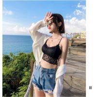 Lace beauty back y wrapped chest tube top short collection student girl underwear bottoming anti-lighting camisole