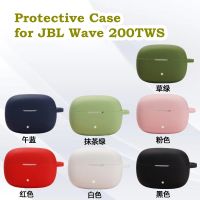 เคส สำหรับ for JBL Wave 200TWS เคสหูฟังซิลิโคนนิ่ม,เคสป้องกันการกระแทกสำหรับ JBL พร้อมคลิปล็อคล็อคตะขอพวงกุญแจผู้ชายผู้หญิงสีดำสีน้ำเงินสีแดงสีเขียว