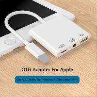 USB 3.0 OTG Camera Adapter 3In1 Lighting To 3.5 Mm Headphone Jack Audio Sound Card For Iphone Ipad Keyboard Mouse Data Transfer