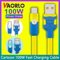 VAORLO สายชาร์จ100W ของแท้,สายชาร์จเร็วพิเศษไมโคร USB Type C สามารถใส่ได้กับ iPhone ไลท์นิ่ง Huawei P40 P30 Mate 40 Mi 12 Minions สายชาร์จ USB