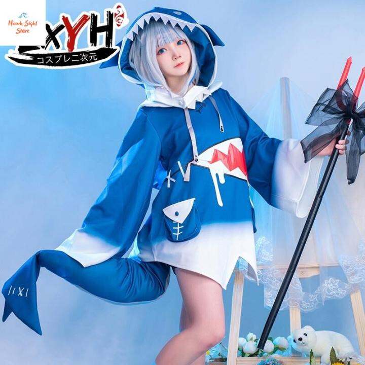γHawk&Sightγ Hololive Gawr Gura Vtuber Cosplay Costume Cartoon Anime