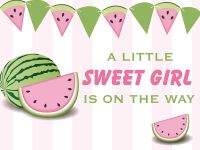 【CW】 Baby Shower Backdrop A Little Is The Way Babyshower Photo Sweetie Watermelon Background