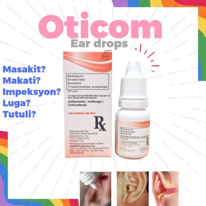 Ear Drops Masakit, Namamaga, Luga, Nagsusugat, Earmites Otic