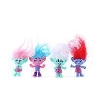 4pcs Trolls Action Figure Colorful Hair Model Dolls Toys For Kids Home Decor Gift For Kids Collections Ornamnet