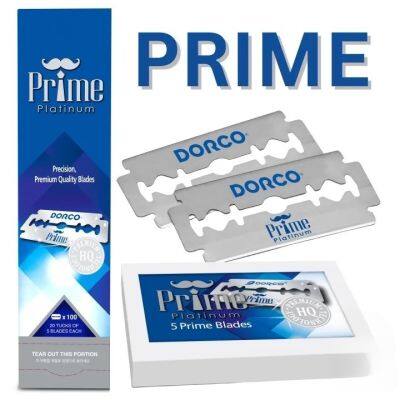 ใบมีด 2คม ดอร์โก้ ไพร์ม DORCO PRIME (Platinum) ใบมีดโกน มีดโกน โกนหนวด ดองโก้ คมกว่า ปลอดภัยกว่า [1กล่อง 100ใบมีด]