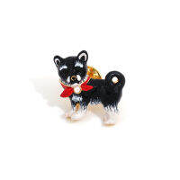 New Product Schnauzer Shiba Inu Red Bow Brooch Cute Cute Animal Dog Corsage Jewelry For Woman Trend