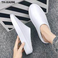 Baotou slippers male 2023 summer joker lovers soft bottom light white slippery lazy a leather sandals