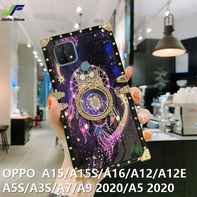 JieFie เคสโทรศัพท์สำหรับ OPPO A15 / A15S / A17 / A16 / A12 / A5 2020 / A9 2020 / A5S / A3S / A16K / A17K / A12E Starry Sky โมบายกระดิ่งลมหรูหราซิลิโคนรูปสี่เหลี่ยมกันกระแทกฝาหลัง