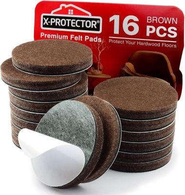 X-PROTECTOR Premium 16 Thick 1/4” Heavy Duty Felt Furniture Pads 2”! Felt Pads for Heavy Furniture Feet – Best Felts Wood Floor Protectors for NO Scratches Sliders. Protect Your Hardwood Floor! 2 inch 16 PCS Round