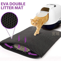 กันน้ำ Cat Litter Mat Double Layer Litter Mat ทรายกันลื่น Cat Pad Washable Bed Mat Clean Pad Products