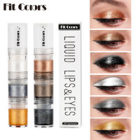 【Fit Colors】1 Stick 3 Colors Liquid Eye Shadow Diamond Pearlescent Fine Shimmer Eye Shadow Waterproof Sweatproof Smuteproof 24 Hours Long Lasting Eye Makeup