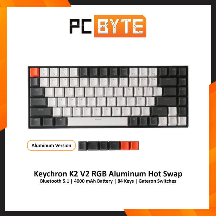 Keychron K2 V2 RGB Aluminum Frame Mechanical Keyboard (Hot Swap BT5