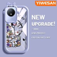 YIWESAN เคสสำหรับ VIVO Y02 Y02A เคส2023 Y11การ์ตูนโดราเอมอนสีสันสดใสเลนส์กล้องถ่ายรูปแบบนิ่มมอนสเตอร์ตัวน้อยน่ารักเคสโทรศัพท์แบบใสปิดคลุมป้องกันการกระแทกใสซิลิโคน