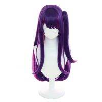 Lottie I Push The Child Hoshino Ai วิกผมคอสเพลย์หนังศีรษะปลอมผมยาวสีฟ้า-ม่วง
