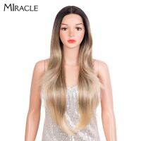 【CW】 MIRACLE Synthetic Straight Wigs Ombre Pink Resistant  Wig