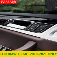 คาร์บอนไฟเบอร์เคลือบรูปแบบใหม่สำหรับ BMW X3 G01 2018 2019 2020 2021 ABS อุปกรณ์รถยนต์ภายในมือจับประตูชามปกตัด4ชิ้นเซ็ต