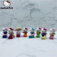 8 Buah/ชุด Figur Animasi Kartun Hello Kitty Sanrio Cantik โมเดล Boneka Mainan Mini Hadiah-An Dekorasi Hadiah Ulang Tahun