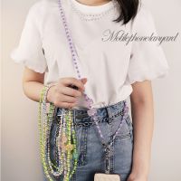 （ใหม่） Crossbody Lanyard โทรศัพท์มือถือ Lanyard Hand Beaded จี้ผู้หญิง39; S ห่วงโซ่แขวน Anti Lost Sling Crossbody Beaded Candy Lanyard