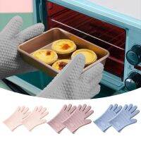 【CW】 2 Pcs Insulation Eco-friendly Baking Soft Anti-skid Microwave Oven  Gloves