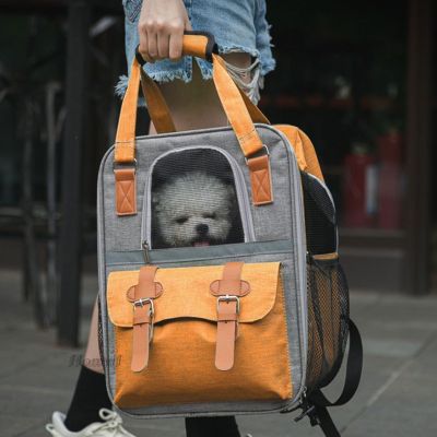 [HOMYL1] Pet Dog Cat Carrier Backpack Soft Breathable Outdoor Carry Bag Holder