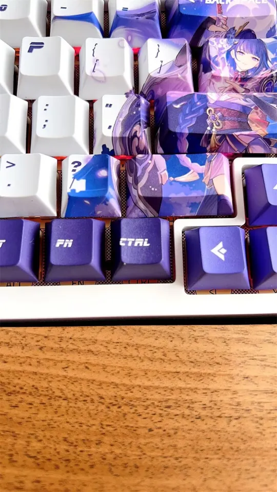 Kawaii genshin impacto anime personalidade keycaps cereja perfil