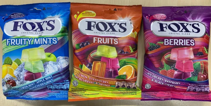 🇲🇾READY STOCK🇮🇩 FOXS CRYSTAL CLEAR CANDY FRUITY MINTS / FRUITS ...