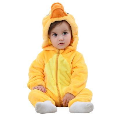 Umorden ชุดคอสเพลย์ชุดเป็ดสีเหลืองการ์ตูน Kigurumi ชุดเดรสแฟนซีผ้าสักหลาดจัมพ์สูทเด็กแรกเกิดเด็กทารกชุดรอมเปอร์ลายสัตว์ฮาโลวีน