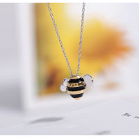 2021925 Sterling Silver Jewelry Wholesale Korean Fashion Cute Bee Exquisite Creative Female Personality Pendant Necklace for women