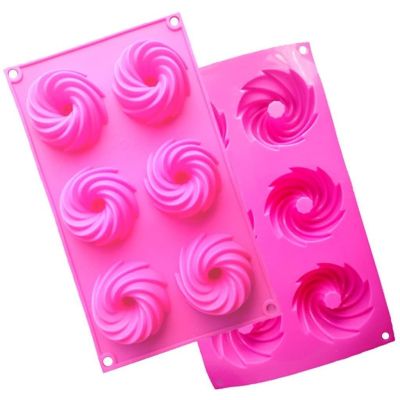 GL-แม่พิมพ์ ซิลิโคน คุ๊กกี้ เกลียว 6 ช่อง (คละสี) spiral silicone mold