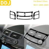 สำหรับ Benz E Class W211 2003-2009อุปกรณ์เสริมรถยนต์เปียโนสีดำช่องลมกลางตกแต่งสติกเกอร์ตกแต่งพลาสติก