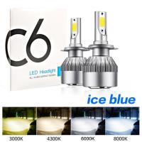 2PCS Headlight H4 H7 H11 HB3 HB4 H16 9005 9006 Car Bulb 7600LM 6000K 3000K 4300K 8000K 880 9004 H13